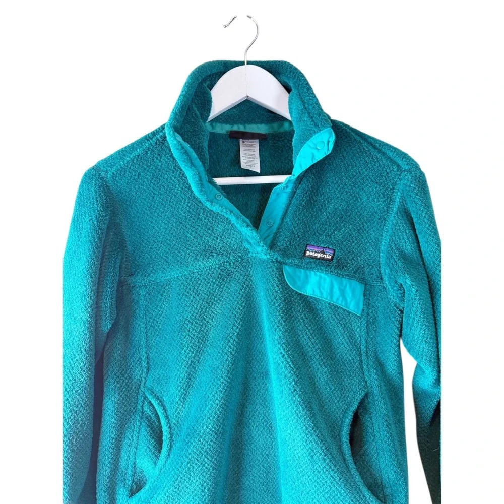 Patagonia Womens Re-Tool Snap-T Fleece Pullover Teal Turquoise Small Polartec‎